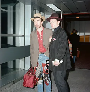01367 Prints: Members of U2, The Edge and Bono, leaving Heathrow for New York on Concorde for