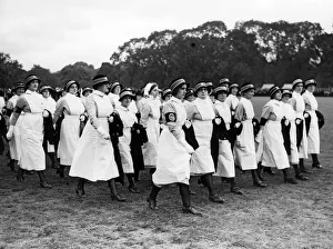 Members of the Womens Section of St John march in procession in Cardiff