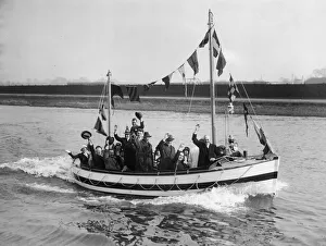 Ceremony Prints: Members of the Worthing Rescue Committee take a trip on the Thames after the launching