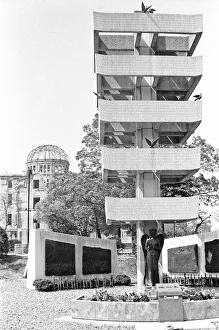 Sculpture Prints: The Memorial Tower to the mobilized students in the Peace Memorial Park which