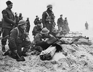British B Prints: Men of the 1st Royal Welsh Fusiliers practise firing their Boys anti-tank rifles