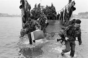 Marine Prints: The men of the 29th Marine Commando Royal Artillery return from the Falklands