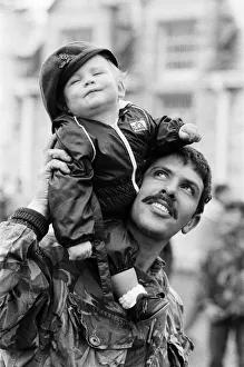 The men of the 29th Marine Commando Royal Artillery return from the Falklands