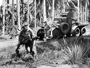 Men of the Argyll and Sutherland Highlanders on a patrol of jungle roads in Malaya during