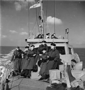 Suffolk Prints: Men of the East Anglia Royal Observer Corps at sea with the Royal Navy