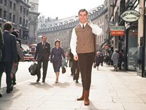 Mens autumn - winter fashion 1966 Series of images taken in around Regent Street