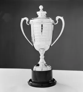 Gymnastics Prints: Mens Champion Trophy, to be presented at the 1975 Champions All Gymnastics Tournament
