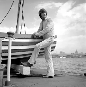 Menswear Prints: Mens Fashion: Model Richard Hanson seen here on the banks of the Riverr Thames in Central