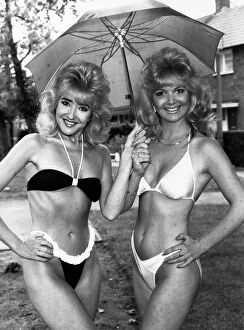 Images Dated 10th June 1988: As Merseyside bathed in sunshine, two Wirral fashion and photographic models have been