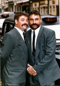 Merv Hughes and David Boon Australian Cricketers actionimagescricket0105