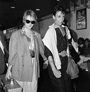 Portable Prints: Meryl Streep (wearing sunglasses) pictured departing from Heathrow to New York