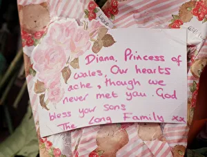 Respect Prints: Messages of sympathy following the death of Princess Diana outside Buckingham Palace