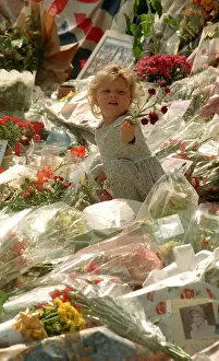 Messages of sympathy following the death of Princess Diana outside Buckingham Palace