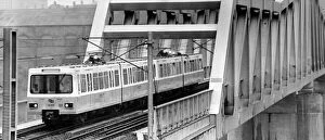 01392 Collection: A Metro train crosses the Tynes newest bridge for the first time