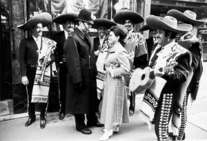 Mexican singer Maria de Lourdes tries her charms on a London policeman to no avail