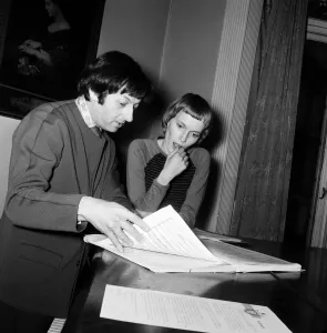 Mia Farrow and husband Andre Previn at the London Music Club in Holland Park, London