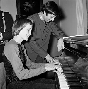 Mia Farrow and husband Andre Previn at the London Music Club in Holland Park, London