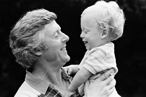 Michael Aspel pictured at home with his family. September 1982