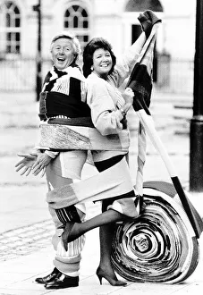 Michael Aspel tv presenter with Cilla Black tv presenter