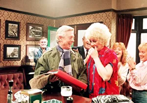 Michael Aspel TV Presenter of This is your Life surprising Liz Dawn of coronation street