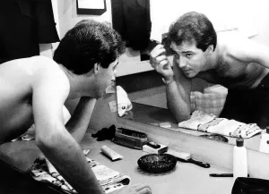 Michael Barrymore in his changing room as he prepares for his Summer season in Great