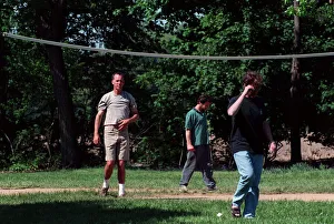 Michael Barrymore Comedian / TV Presenter Walking on playing fields at the drink