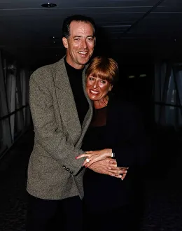 Michael Barrymore Comedian & TV Presenter with wife Cheryl at Heathrow Airport
