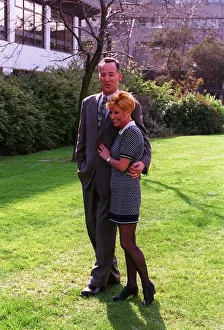 Michael Barrymore TV Presenter / Comedian with wife Chreyl and their dog A©Mirrorpix