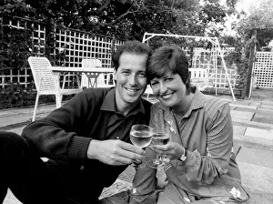 Michael Barrymore and wife Cheryl toast his success at the rented house in Blackpool