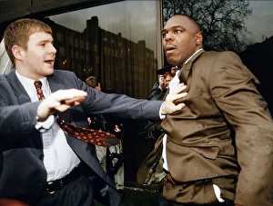 Anger Prints: Michael Bentt Boxer fights with Herbie Hide at the press conference for their Title bout