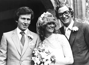 Images Dated 6th November 1981: Michael Caine actor at the wedding of his daughter Niki to Rowland Fernyhough