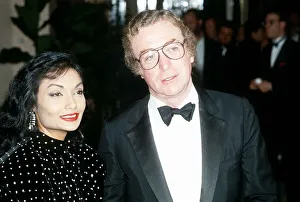 Michael Caine Actor with his wife Shakira in Hollywood March 1986