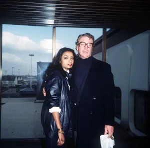 Michael Caine Actor with wife Shakira at LAP Febraury 1984