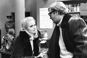 Michael Caine and Francoise Dorleac filming Billion Dollar Brain