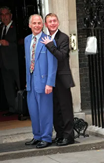 00004 Prints: MIchael Cashman and friend John Cottingham July 1997 arrive for Downing Street party