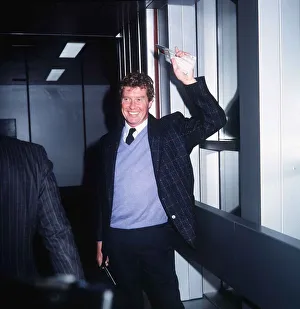 Michael Crawford actor leaving Heathrow airport for New York December 1987