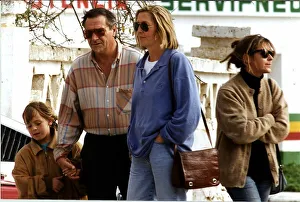 Michael Elphick actor with his girlfriend Lisa Johns and daughter Stella Johns