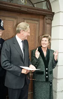 Images Dated 14th November 1990: Michael Heseltine launches his Conservative party leadership challenge alongside his wife