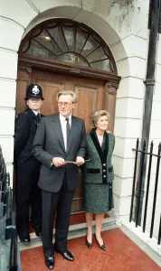 Michael Heseltine launches his Conservative party leadership challenge alongside his wife