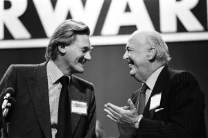 Michael Heseltine, left, Secretary of State for the Environment