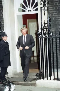 Michael Heseltine pictured outside Number 10 Downing Street
