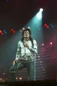Michael Jackson in concert at Wembley performing in front of HRH Diana Princess of Wales