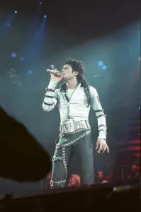 Michael Jackson in concert at Wembley performing in front of HRH Diana Princess of Wales