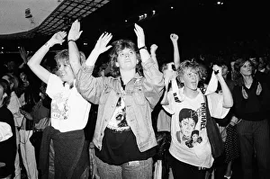 01070 Prints: Michael Jackson fans in the audience at Wembley Stadium during his Bad'tour