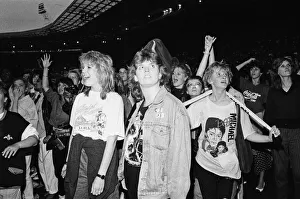 Michael Jackson fans in the audience at Wembley Stadium during his Bad'tour