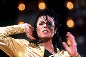 Images Dated 15th July 1992: Michael Jackson performing on his Dangerous tour in Norway. July 1992