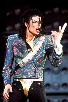 Images Dated 15th July 1992: Michael Jackson performing on his Dangerous tour in Norway. July 1992