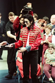 Michael Jackson seen here after perforiming on stage at Sheffield 10th July 1997