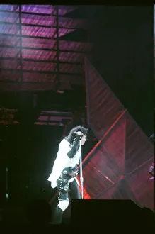 Michael Jackson seen here after perforiming on stage at Wembley during the Bad concert