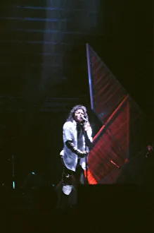 Michael Jackson seen here after perforiming on stage at Wembley during the Bad concert